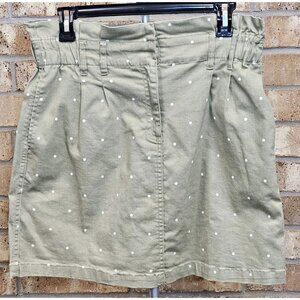 Blu Pepper Sage Green Polka Dot Mini Skirt Size M Cotton Blend Cottagecore Boho